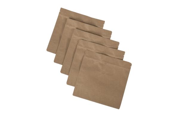 Kraft Doypack, Kilitli Valfli Kahve Torbası - 100 Adet