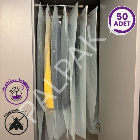 Elbise Koruma ve Saklama Poşeti, Güve Savar Etkili, Lavanta Kokulu
