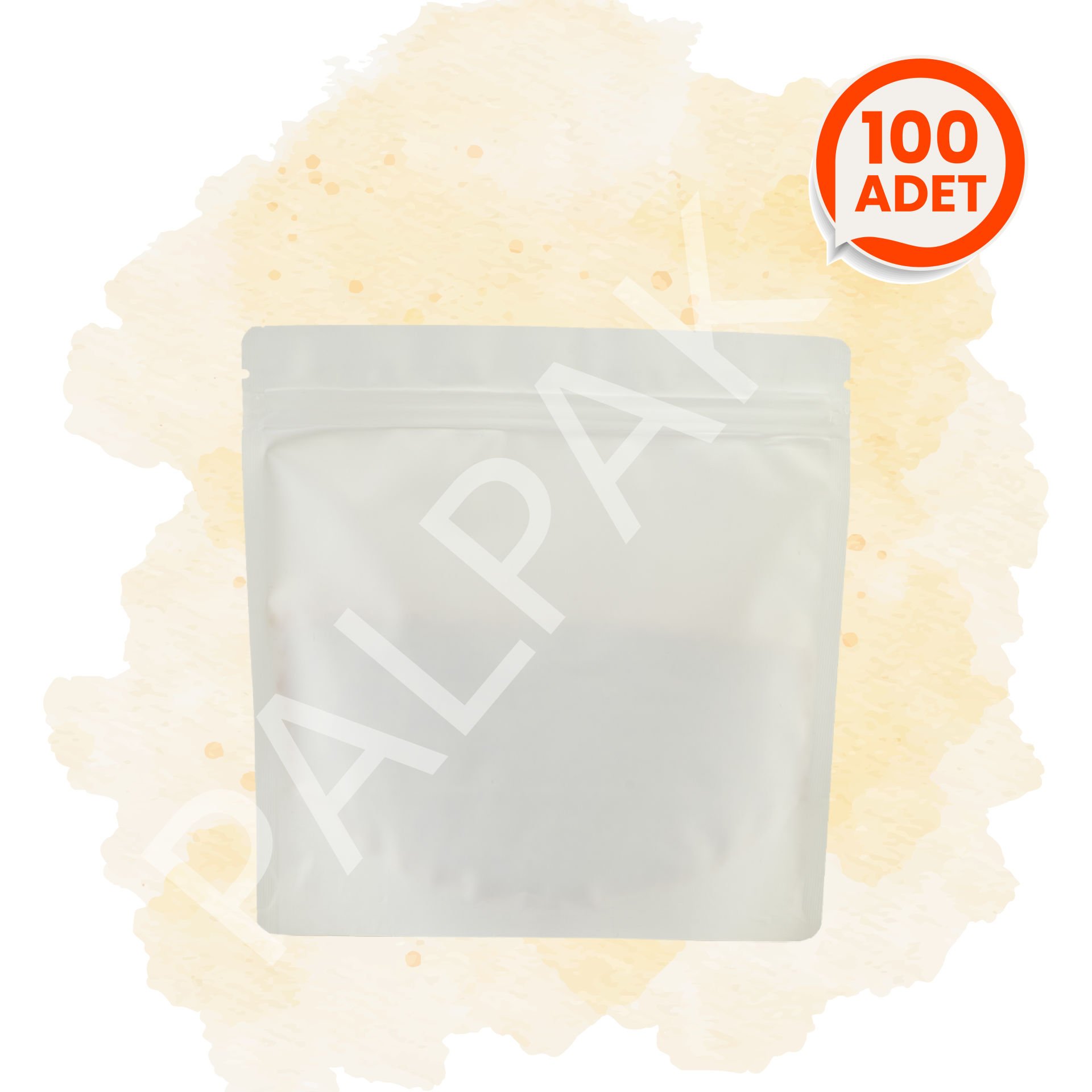 Geri Dönüştürülebilir Valfli Beyaz Kahve Torbası - 100 Adet