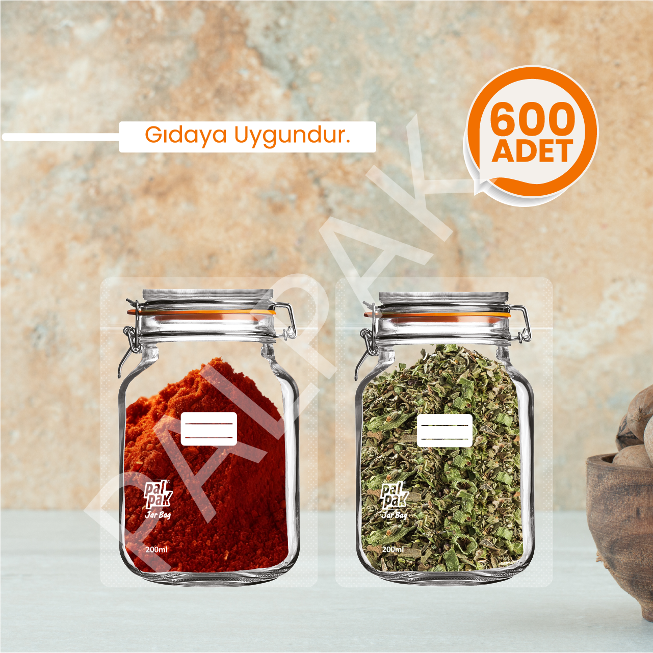 Kavanoz Görünümlü Kilitli Poşet, Mini Boy 600
