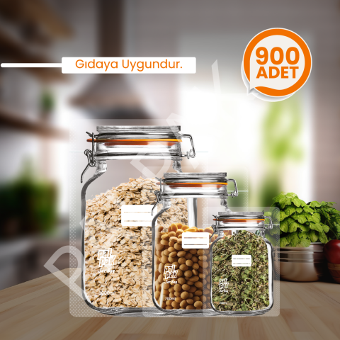 Kavanoz Görünümlü Saklama Poşeti, Klips Kapaklı 900