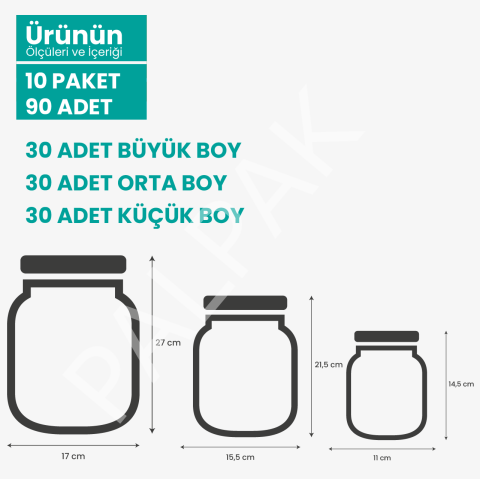Kavanoz Görünümlü Kilitli Poşet, Altın Yaldız Kapaklı 90