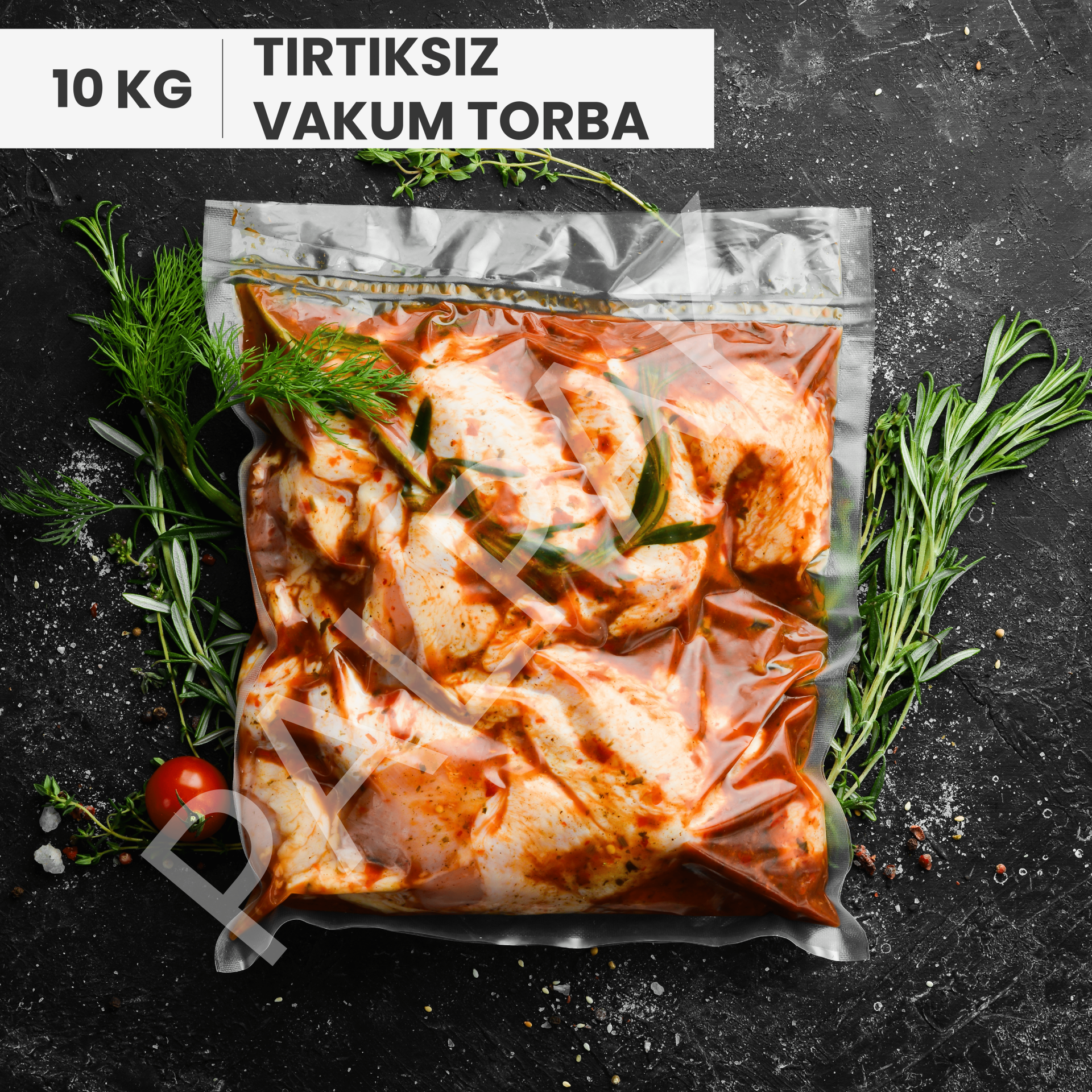 Tırtıksız 20x25 Cm Hortum Dip Kaynaklı Vakum Torba 10 KG