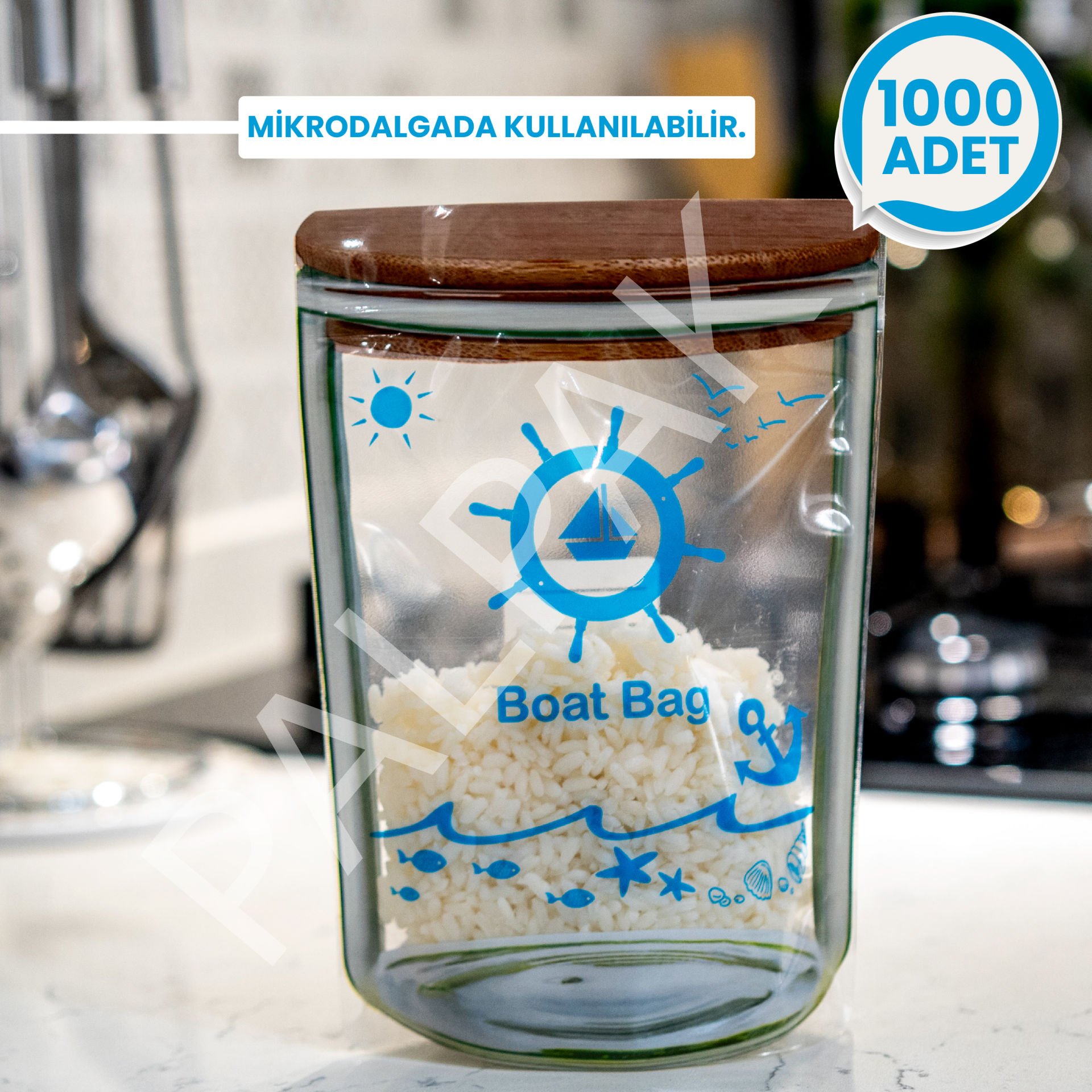 Kavanoz Görünümlü Mikrodalgaya Uygun Tekne Poşeti 1000