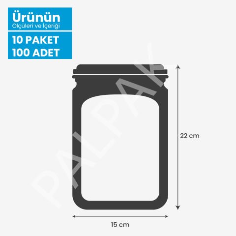 Kavanoz Görünümlü Mikrodalgaya Uygun Tekne Poşeti 100