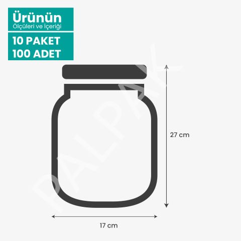 Kavanoz Görünümlü Altınyaldız Poşet, Büyük Boy - 1000 ML 100