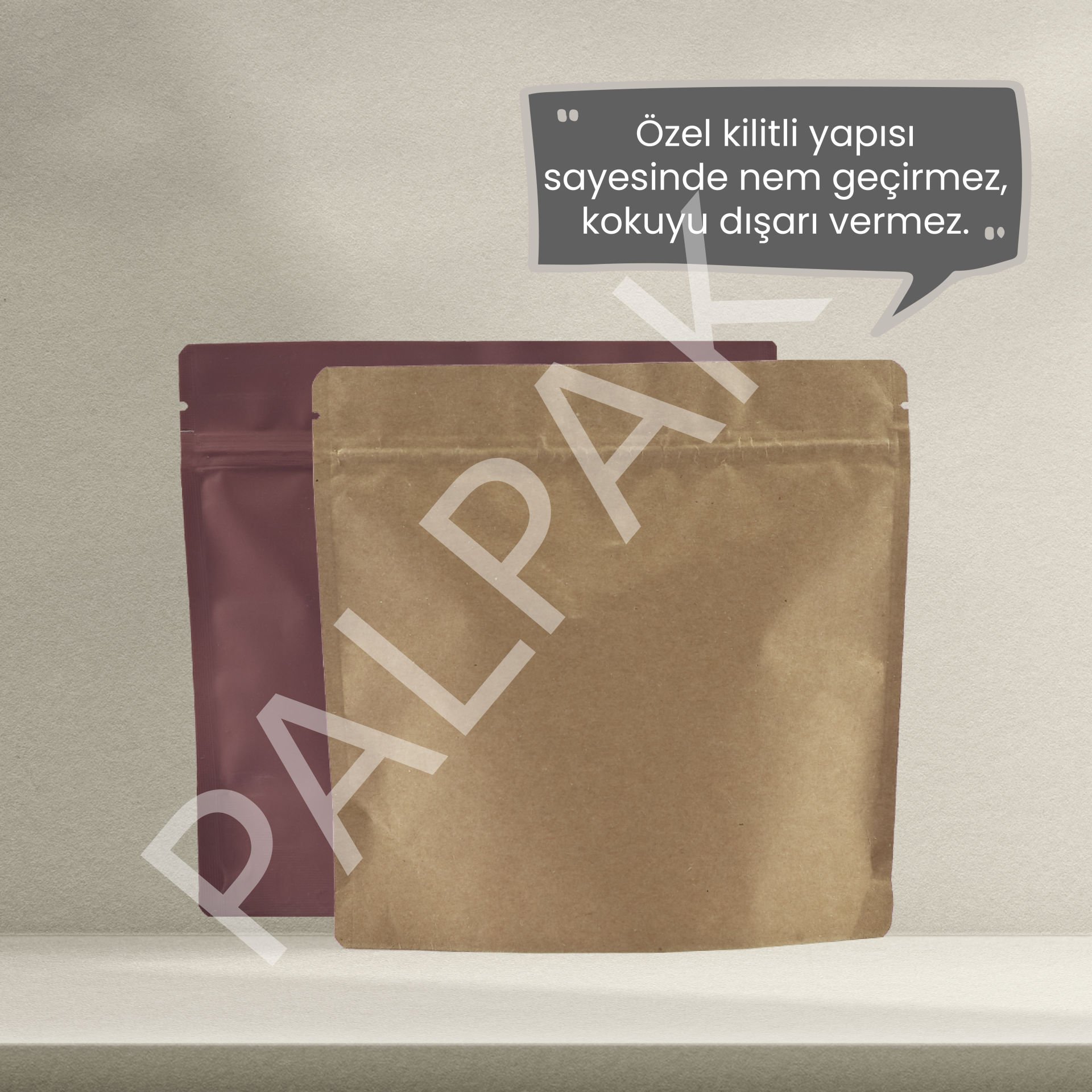 Geri Dönüştürülebilir Valfli Kraft Kahve Torbası