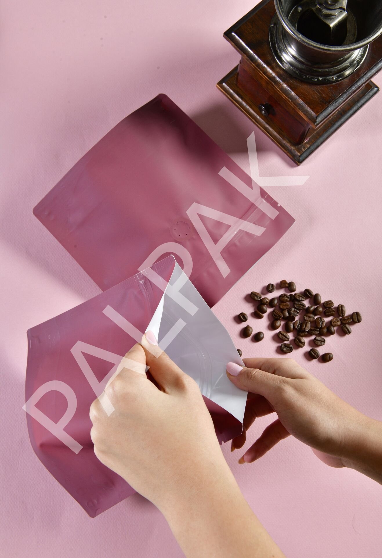 Geri Dönüştürülebilir Valfli Bordo Kahve Torbası