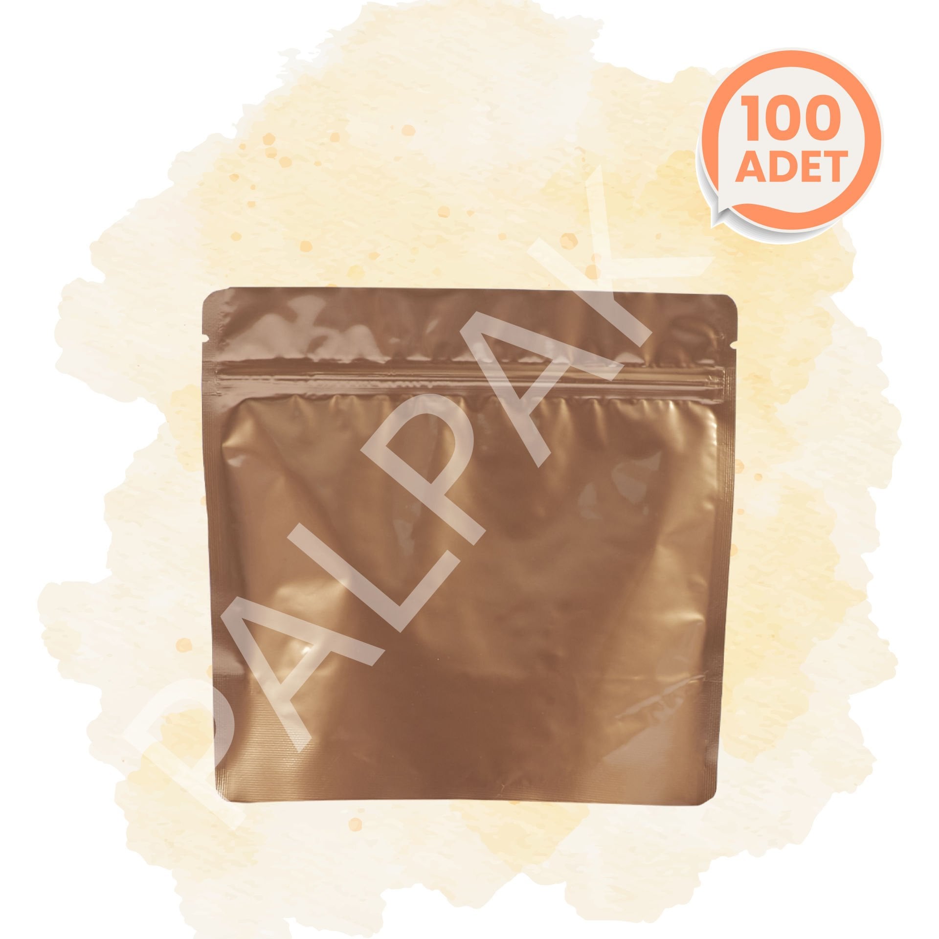 Geri Dönüştürülebilir Valfli Bronz Kahve Torbası - 100 Adet