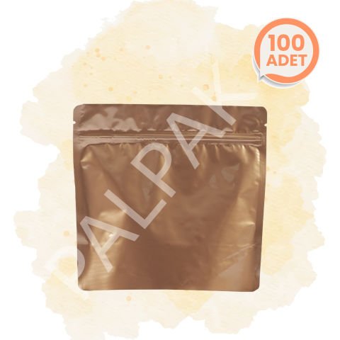 Geri Dönüştürülebilir Valfli Bronz Kahve Torbası - 100 Adet
