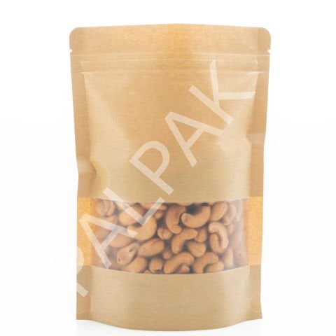 Pencereli Kraft Doypack, Kilitli Kahve Torbası 1000 Adet