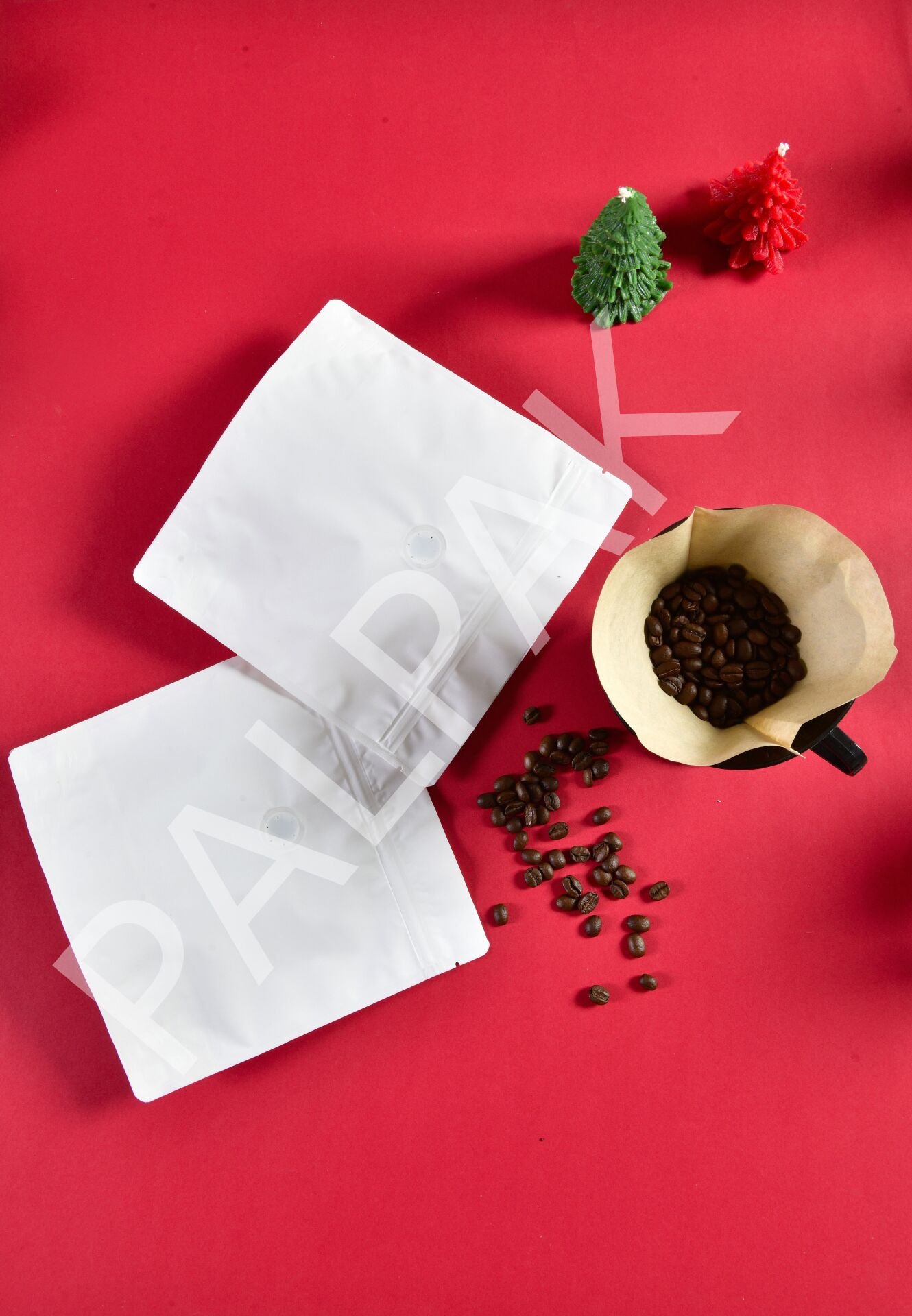Geri Dönüştürülebilir Valfli Beyaz Kahve Torbası
