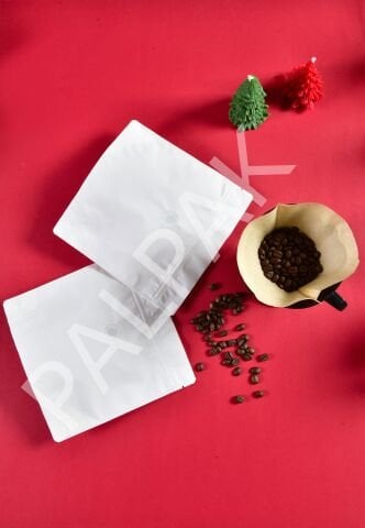 Geri Dönüştürülebilir Valfli Beyaz Kahve Torbası