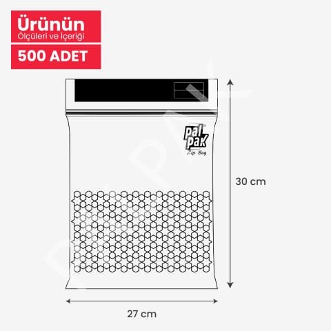 Büyük Boy Ekose Desen Zipbag 500 Adet