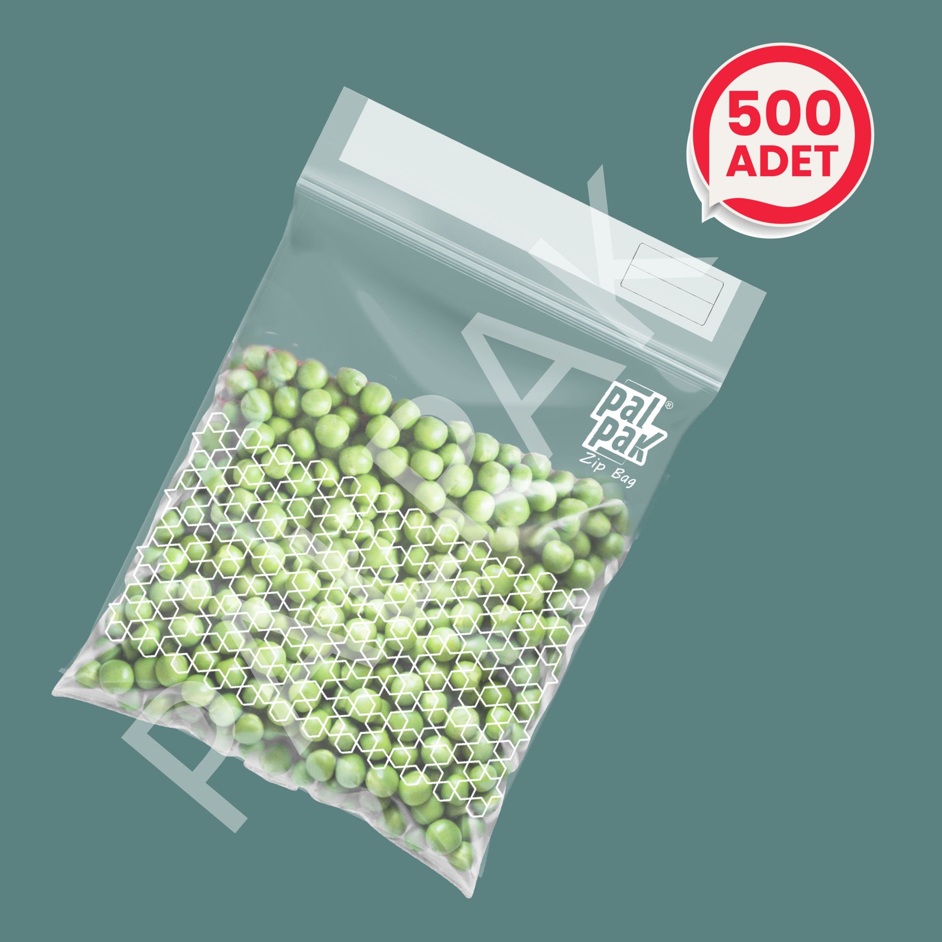 Büyük Boy Ekose Desen Zipbag 500 Adet