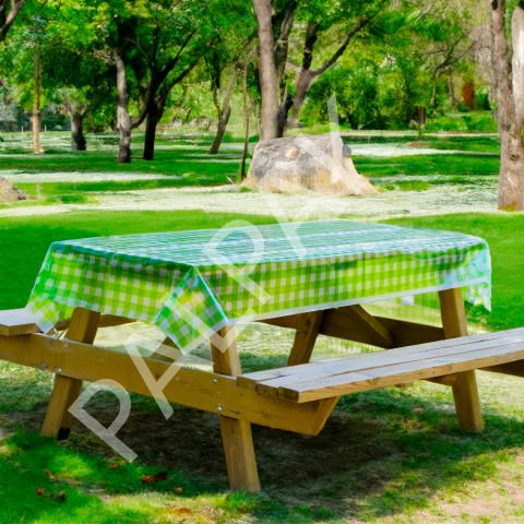 Yeşil Büyük Pötikareli Masa Örtüsü, Piknik Örtüsü - 5 Adet