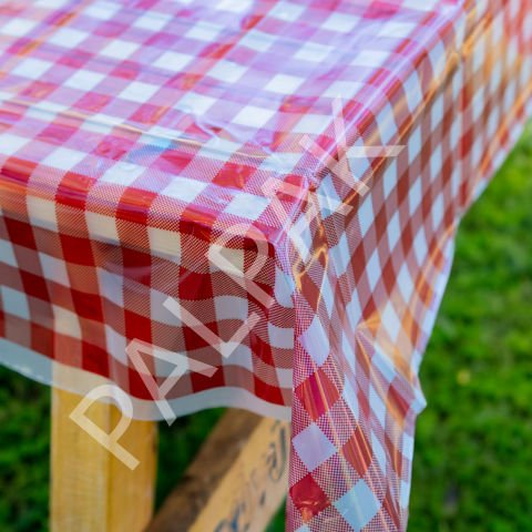 Kırmızı Büyük Pötikareli Masa Örtüsü, Piknik Örtüsü - 5 Adet