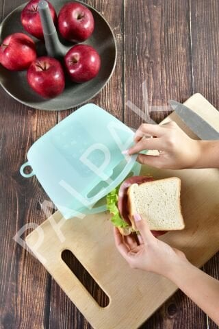 GIDA DEPOLAMA İÇİN KULPLU SLİKON TORBALAR 1200 ML