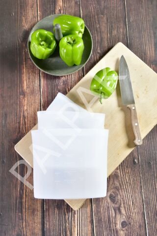 3'LÜ GIDA DEPOLAMA İÇİN SLİKON TORBALAR 1500 - 1000 - 500 ML