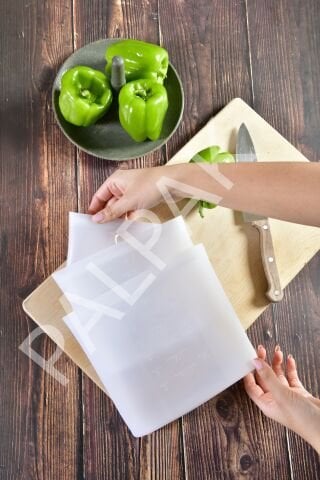 3'LÜ GIDA DEPOLAMA İÇİN SLİKON TORBALAR 1500 - 1000 - 500 ML