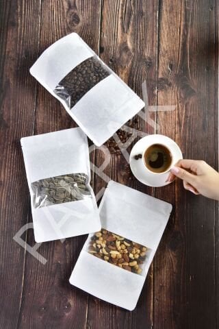 BEYAZ KRAFT PENCERELİ DOYPACK TORBA 2000 ADET