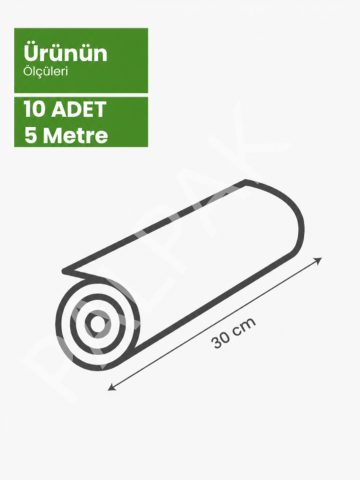 Ev Tipi Vakum Rulo En:30 Cm Boy:5 Metre 10 Adet