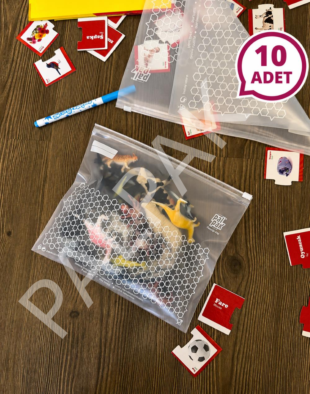 Premıum Çok Amaçlı Fermuarlı Saklama Poşeti (24.4x21 cm) 10 Adet