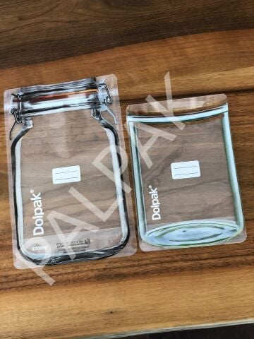 2 Boy Kavanoz Görünümlü Doypack Saklama Poşeti ( 5orta-700 ml / 5 Büyük-1000 ml )