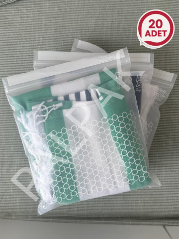 Zip Bag Premium Kilitli Çok Amaçlı Poşet 20 Adet (27x30 Cm)