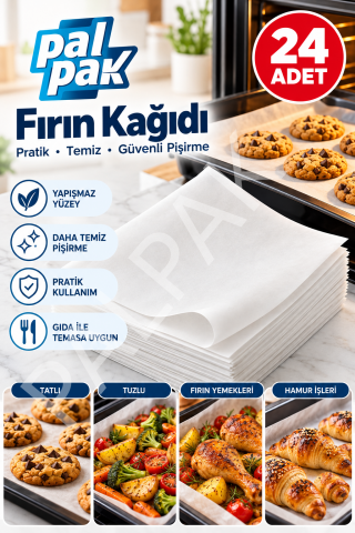 Hazır Kesilmiş Fırın Kağıdı (37x42cm) 24 Adet