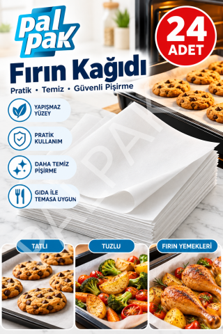 Hazır Kesilmiş Fırın Kağıdı (37x42cm) 24 Adet