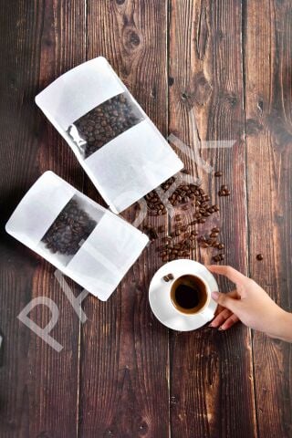 Pencereli Kilitli Poşet – Kahve, Kuruyemiş ve Gıda Ambalajı (13x20 Cm) 20 Adet