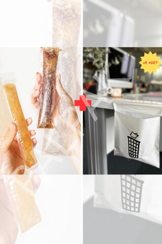 Tek Kullanımlık Meybuz Poşeti 40 Adet (5.5x22 cm) –Kendinden Yapışkanlı  5 Adet Çöp Torbası Hediye