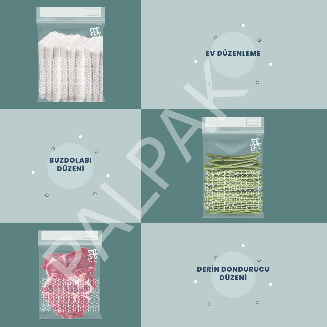 Zip Bag Premium Kilitli Çok Amaçlı Poşet 30 Adet (10 S / 10 M / 10L)
