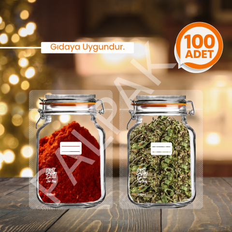 Klips Desenli Mini Boy Kavanoz Görünümlü Kilitli Doypack Saklama Poşeti (11x15 Cm - 200 ml) 50 Adet