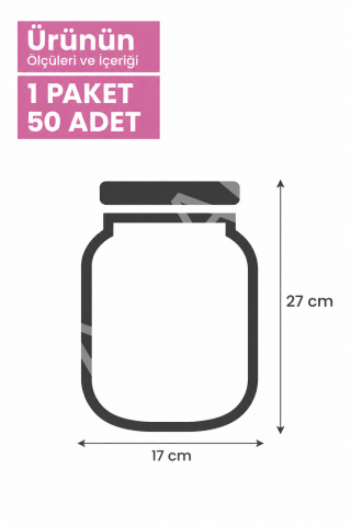 Büyük Boy Gümüş Metal Kapaklı Kavanoz Görünümlü Saklama Poşeti (17x27 cm-1000 Ml ) 50 Adet